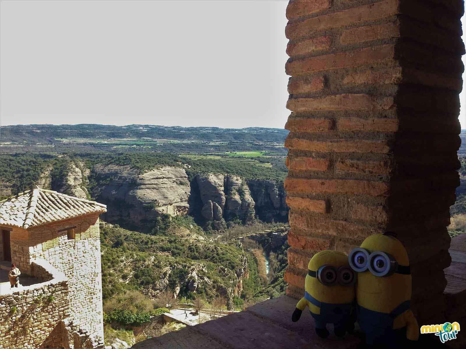 Vistas del río Vero desde lo alto del castillo-fortaleza de Alquézar