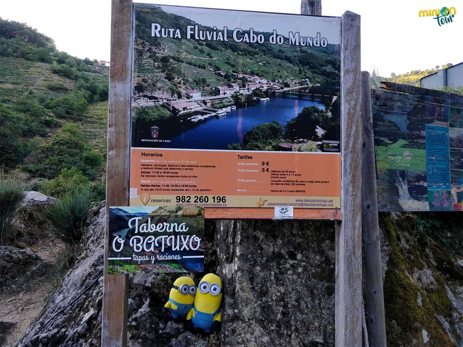 Desde Belesar puedes hacer la ruta fluvial Cabo do Mundo