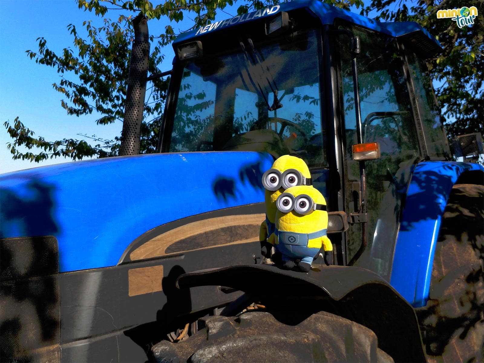 2 Minions en un tractor