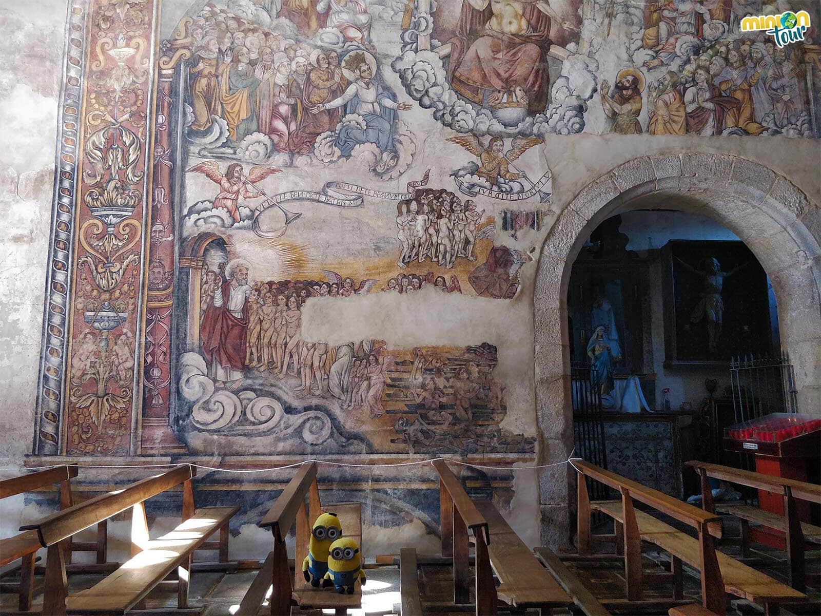 Escena del Juicio final de las pinturas de Santa María de Nogueira