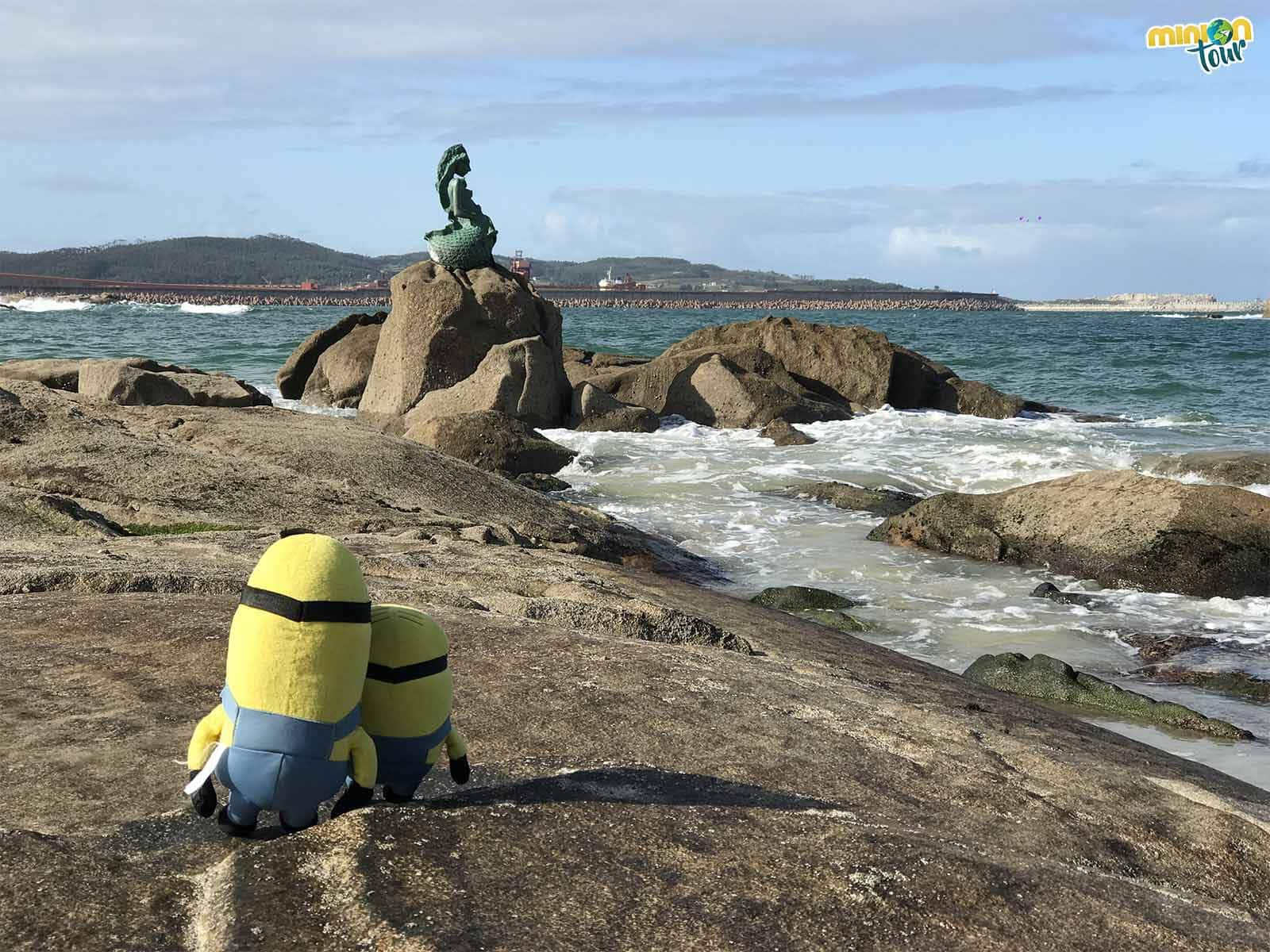 Saludando a la Maruxaina en la Playa del Torno en San Cibrao