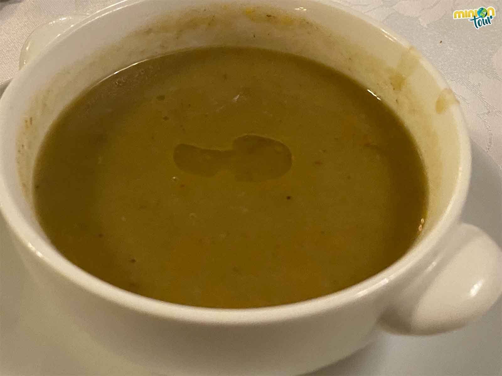 La sopa de castañas es uno de los platos estrella del restaurante Solar Bragançano