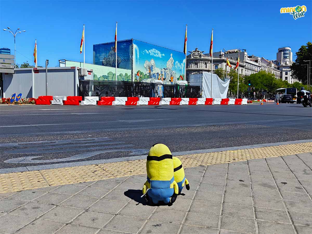 Detrás de ese andamio está la Fuente de Cibeles